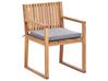Gartenmöbel Set zertifiziertes Akazienholz hellbraun 8-Sitzer Auflagen grau SASSARI II_923993