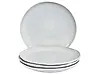 Set of 4 Dinner Plates SESAME Stoneware Light Grey 28 cm