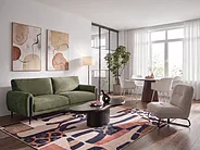 Sofa 3-Sitzer SKARO Chenillegewebe Grün_1156680