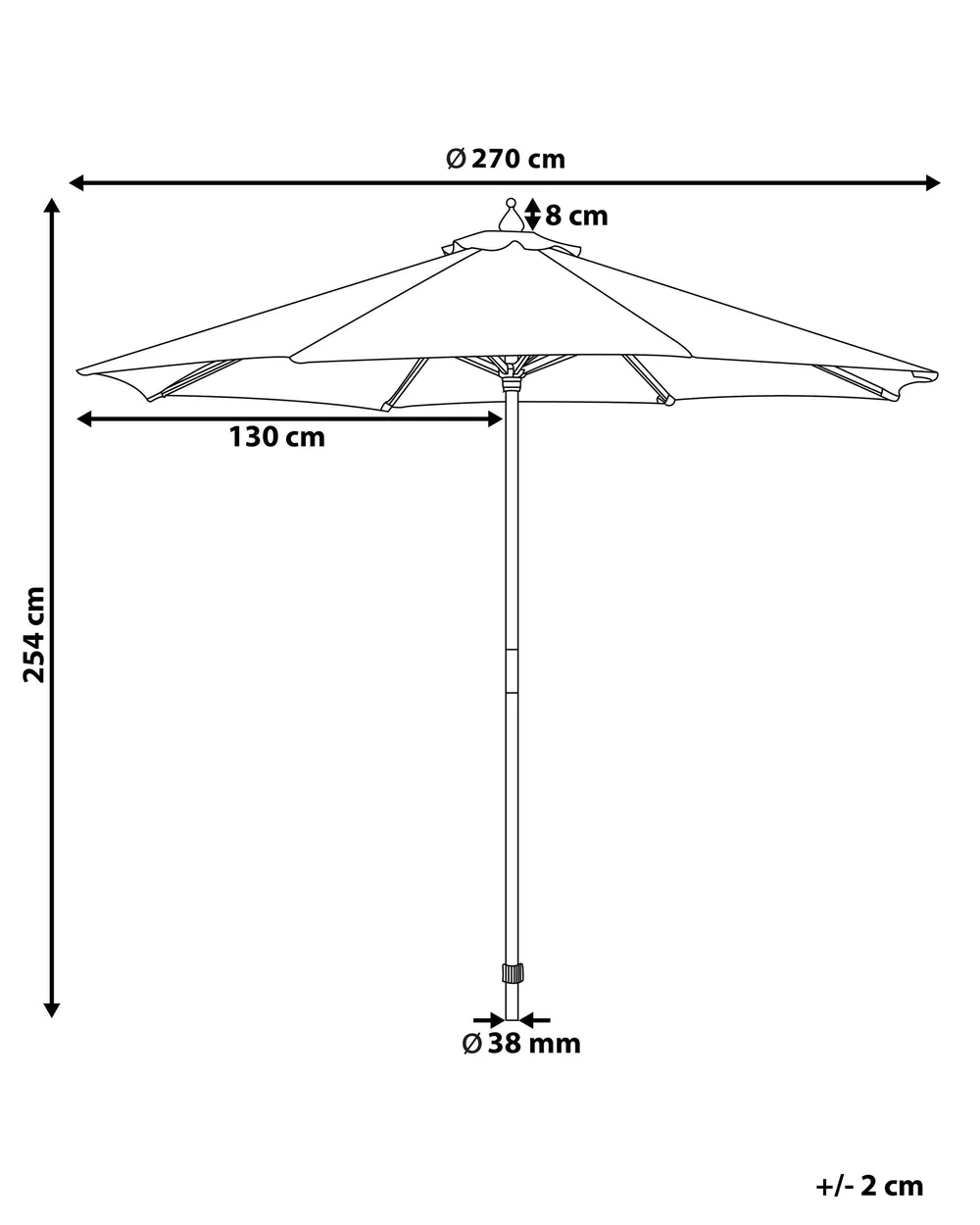 Parasol ogrodowy 270 cm TOSCANA Granatowy_762053