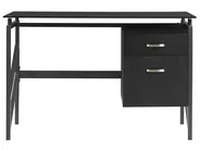 Biurko MORITON 117 cm 57 cm ze schowkiem Czarny_782277