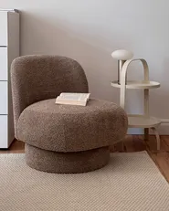 Swivel Armchair AYLO Boucle Taupe_979194