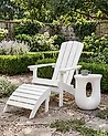 Garden Chair ADIRONDACK with Footstool White