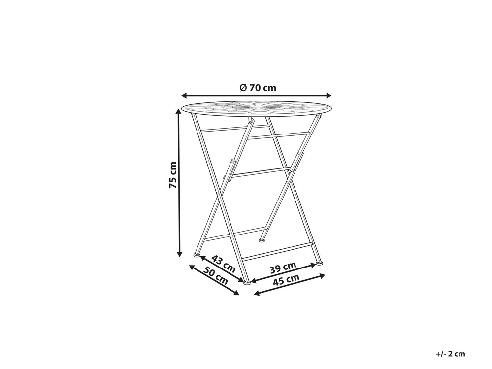Stolik bistro SCARIO 70 cm 70 cm Metal Czerwony_856049