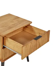 2 Drawer Bedside Table TIMMINS Pine Wood Brown_936602