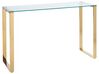 Tavolino consolle vetro temperato oro 75 x 120 cm TILON_857847