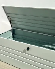 Aufbewahrungsbox CEBROSA 165 cm 70 cm Metall Hellgrau_1172143