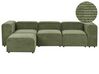 Kombinálható háromszemélyes zöld kordbársony kanapé ottománnal FALSTERBO_916322