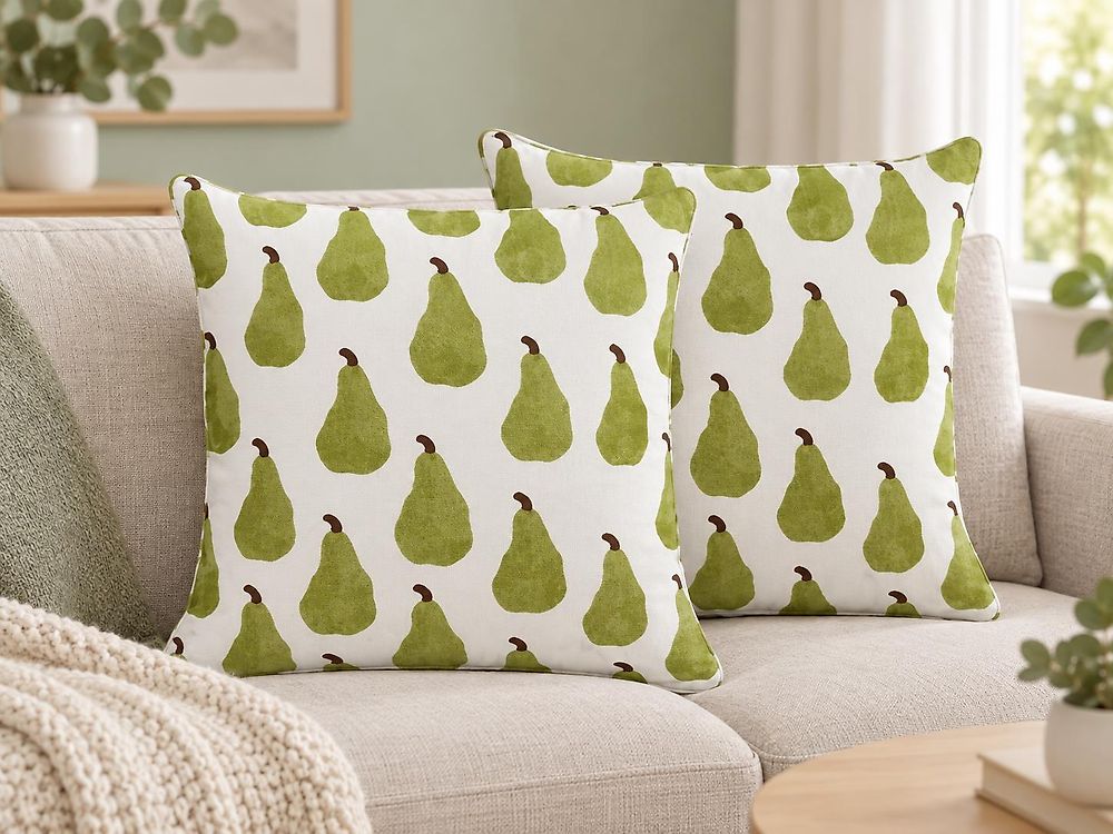 Set di 2 cuscini TRACHELIUM 45 x 45 cm Verde Trama di piante