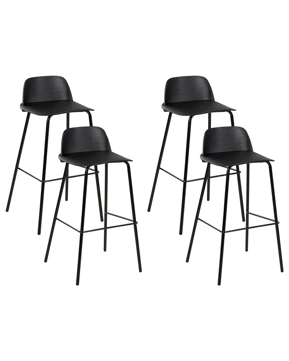 Lot de 4 chaises de bar MORA Noir