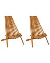 Set of 2 Acacia Wood Garden Folding Chairs BELLANO_921796