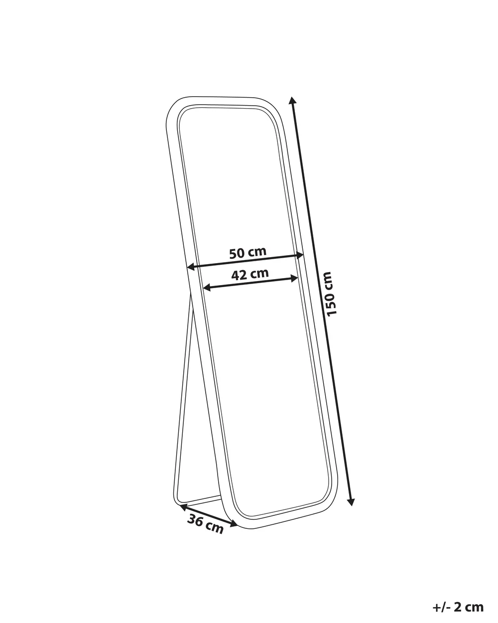Standing Mirror MALANGE 150 cm Rattan Natural_938890