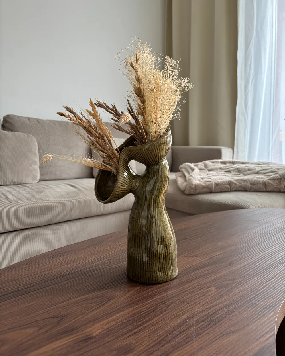 Wazon na kwiaty CALAMUS 28 cm Kamionka Zielony_1005676