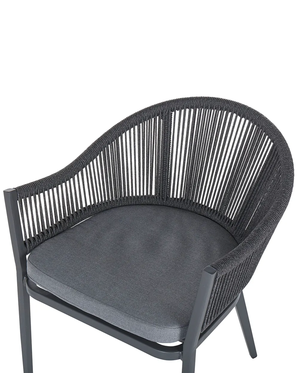 Set of 2 Garden Chairs with Cushions MILETO Metal Grey_808132