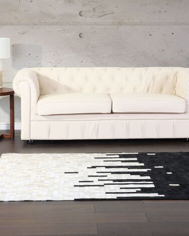 Cowhide Area Rug 160 x 230 cm Black and White BOLU