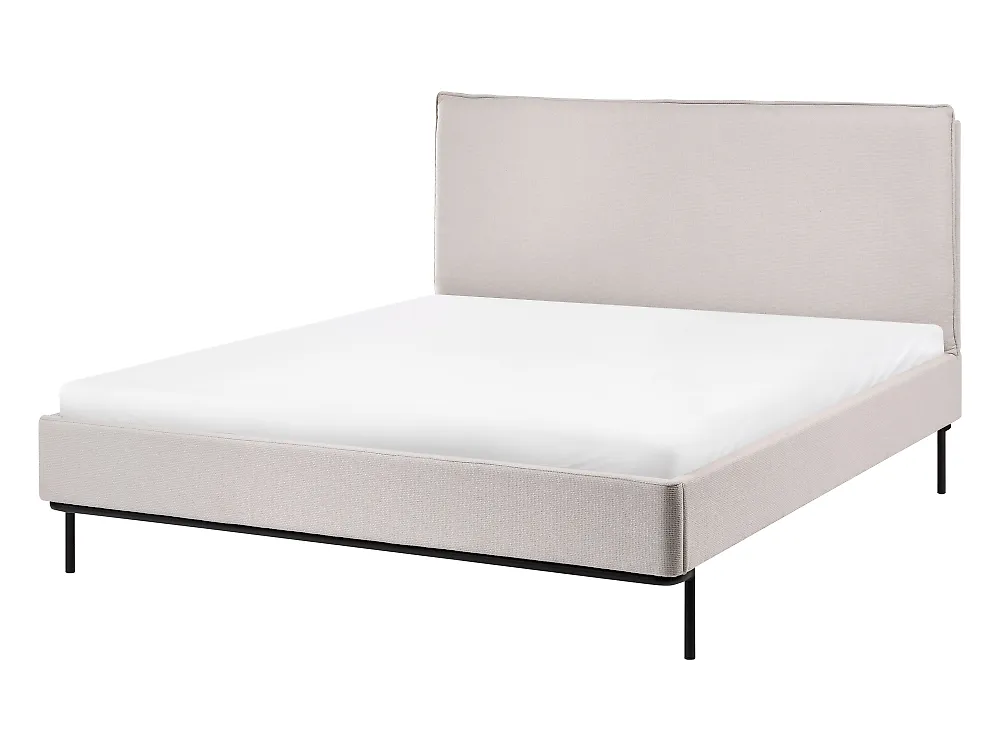 Bett mit Lattenrost Stoff CORIO 140 x 200 cm Cremeweiß_1183144