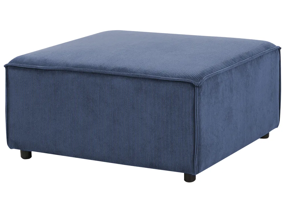 Modular Corner Sofa 2 Seater ARDAL with Ottoman Corduroy Dark Blue Left Hand_1008793