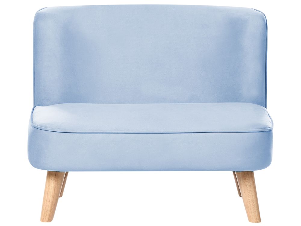 Kindersofa RISBY Samtstoff Hellblau