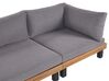 Lounge Set zertifiziertes Akazienholz hellbraun 5-Sitzer Auflagen grau FRAZZANO_932984