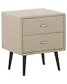 Mesita de noche 2 cajones ESSONNE Piel sintética Beige