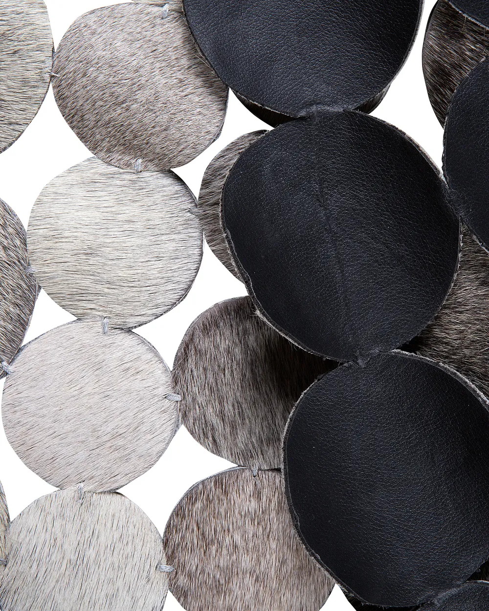 Rug HILVAN Grey ø 140 cm Leather_689645