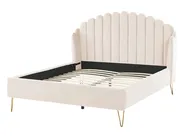 Bed Velvet AMBILLOU 140 x 200 cm (EU Double) Light Beige_857619
