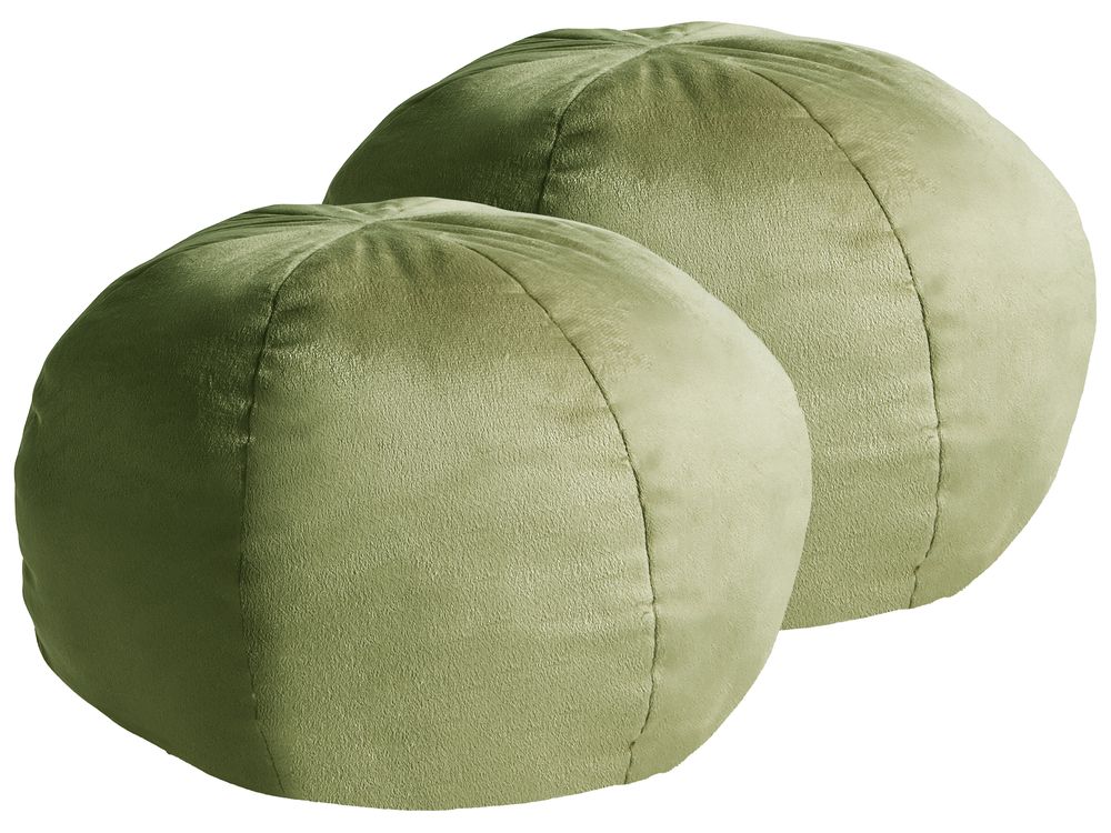 Set di 2 cuscini SALVIA 33 x 33 cm Velluto Verde oliva Tinta unita
