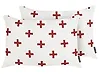 Set of 2 Decorative Cushions VELLEIA 50 x 35 cm Cotton White Geometric Pattern