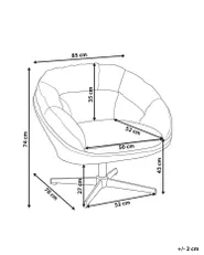 Swivel Armchair TRANUM  Fabric Beige_1165497