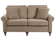 Living Room Set 5 Seater GINNERUP Fabric Brown_1035560