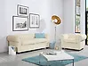 Living Room Set 4 Seater CHESTERFIELD Leather Light Beige