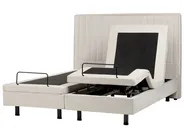 Bett verstellbar Stoff DUKE II 160 x 200 cm Hellbeige_910550