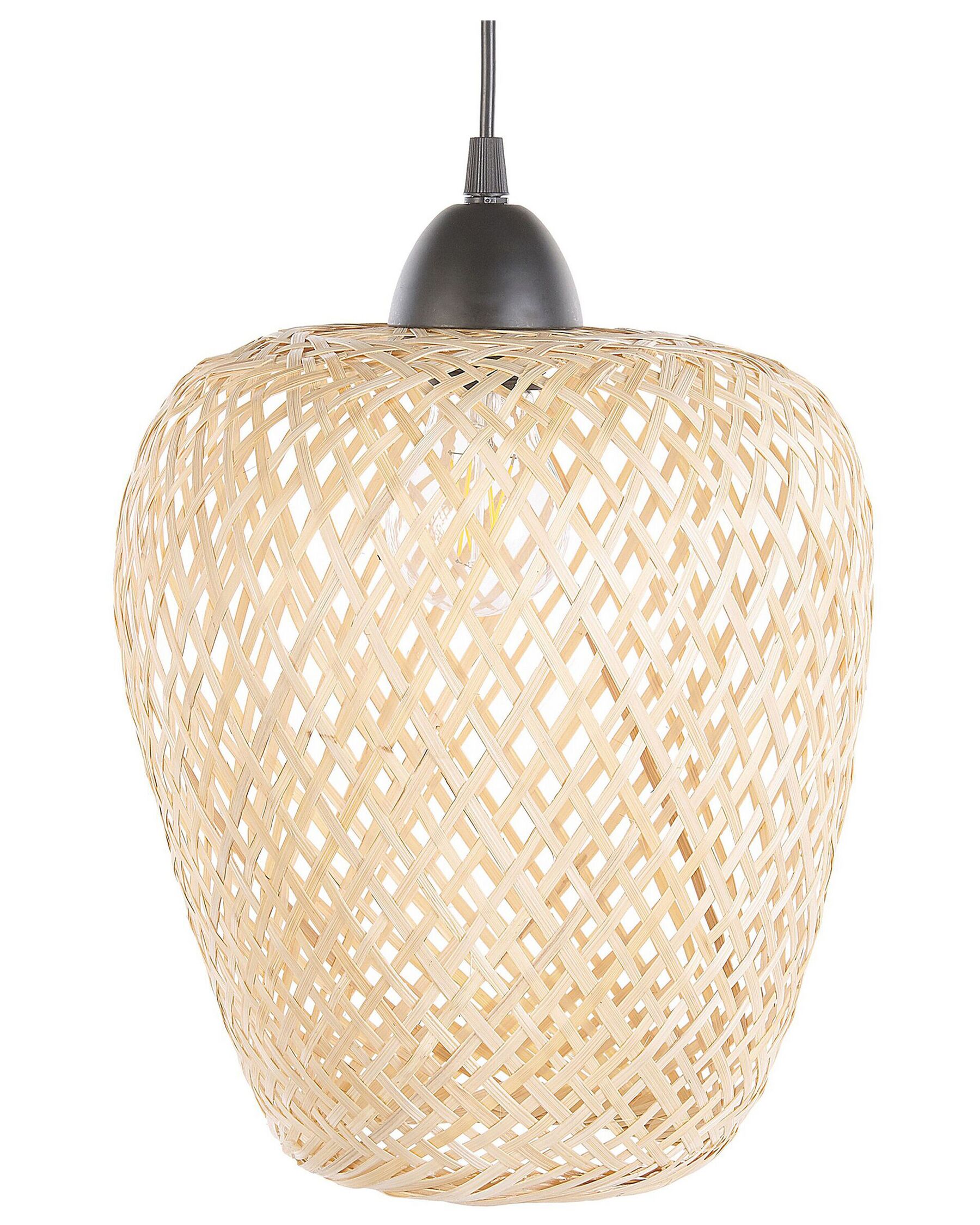 Bambusová závěsná lampa světlé dřevo BOMU_785421