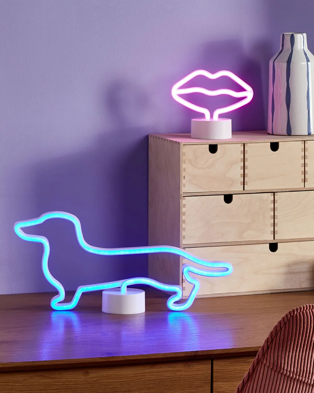 Neon LED Pies FRANCIS Niebieski
