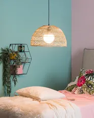 Pendant Lamp SELENGE Rattan Light Brown_713489