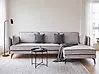 Corner Sofa ALTAN Velvet Light Grey Left Hand