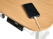 Biurko regulowane elektrycznie WILBANKS 120 cm 60 cm Z portem USB Jasny brąz/ biały_1031202