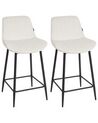 Set of 2 Velvet Bar Chairs Light Beige DUBROVNIK_928857