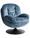 Swivel Armchair NOLVIK Velvet Dark Blue