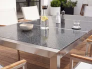 Zestaw ogrodowy dla 6 osób GROSSETO Blat dzielony Granit Polerowany Szary/ biały_764075