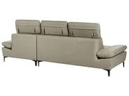 Corner Sofa 4 Seater FARILA Adjustable Leather Taupe Left Hand_959846