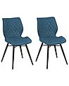 Set of 2 Dining Chairs LISLE Fabric Teal