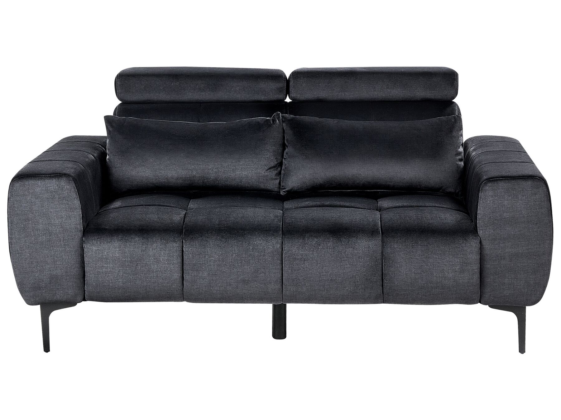 2-Sitzer Sofa Samtstoff schwarz VEGAMO_925013