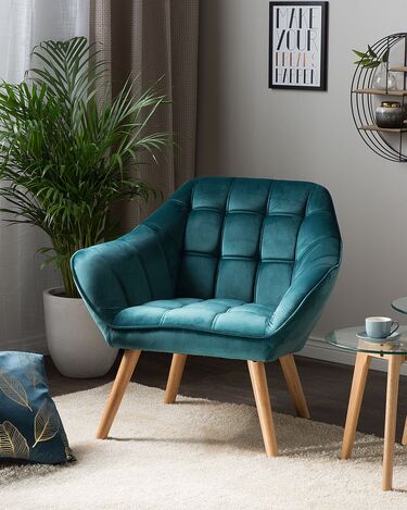 Velvet Armchair Teal Blue KARIS