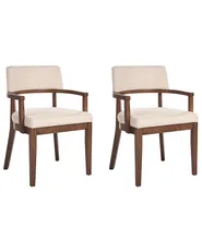 Set of 2 Dining Chairs DALBO Boucle Brown/ Light Beige_949213