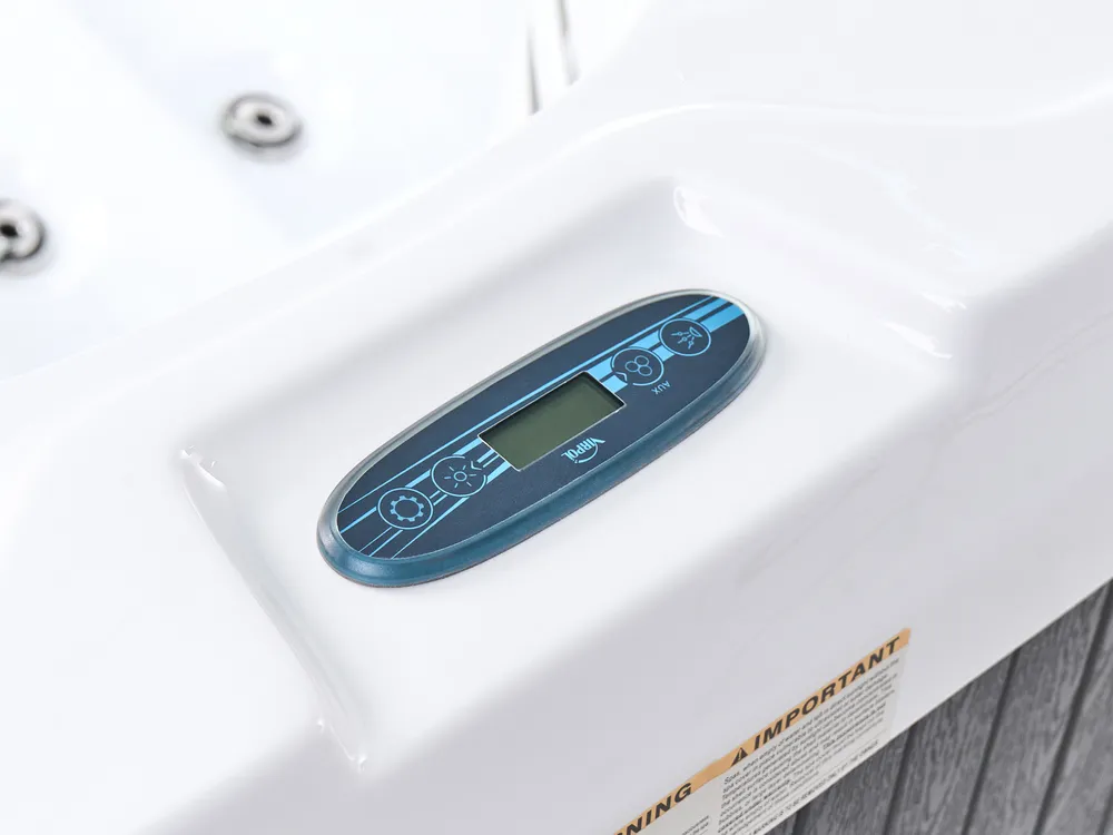 Outdoor Hot Tub with LED MUCURCA Grey_1081852