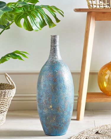 Terracotta Decorative Vase 60 cm Blue PIREUS
