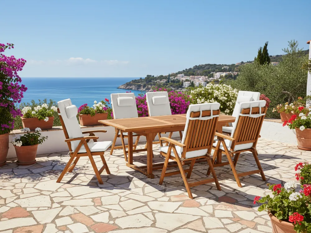 Set of 6 Back/Seat Cushions JAVA/AMANTEA PREMIUM 50 x 71 cm Off-White