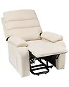 Electric Recliner Chair RISE with Footrest Fabric Light Beige