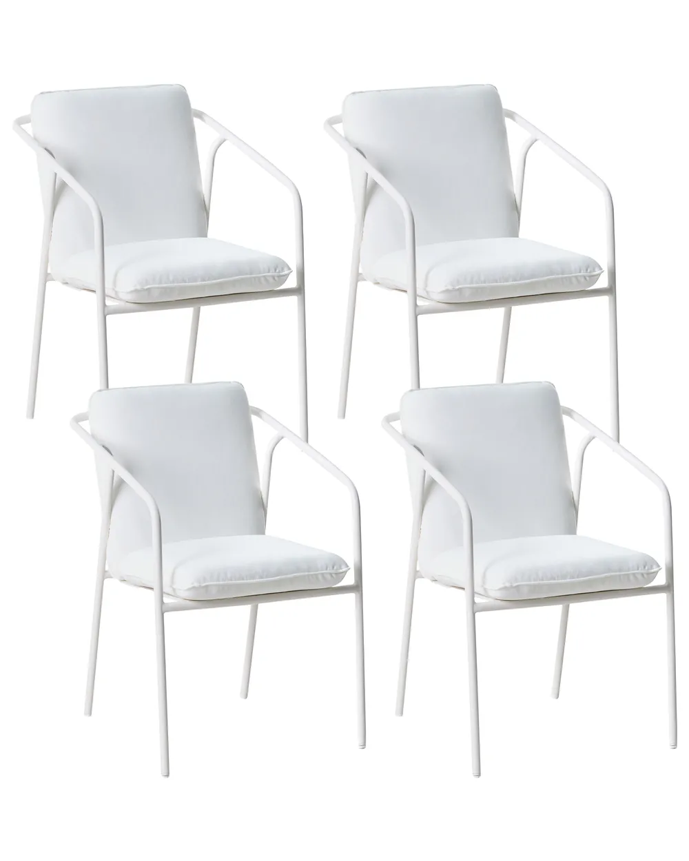 Beliani Set sedie da giardino Busseto Alluminio Nero 4 pz